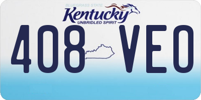 KY license plate 408VEO