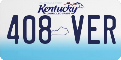 KY license plate 408VER