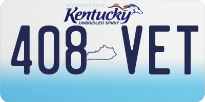 KY license plate 408VET