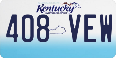 KY license plate 408VEW