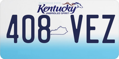 KY license plate 408VEZ