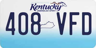 KY license plate 408VFD