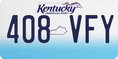 KY license plate 408VFY