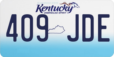 KY license plate 409JDE