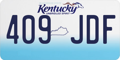 KY license plate 409JDF