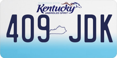 KY license plate 409JDK