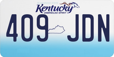 KY license plate 409JDN