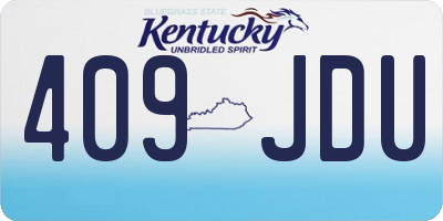KY license plate 409JDU