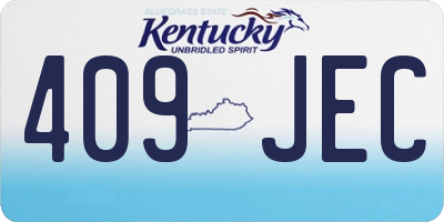 KY license plate 409JEC