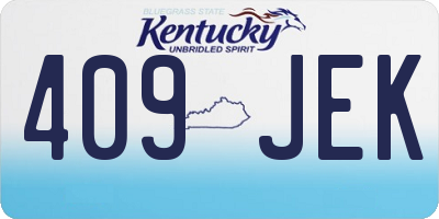 KY license plate 409JEK