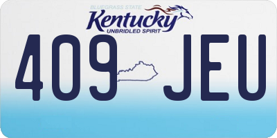 KY license plate 409JEU