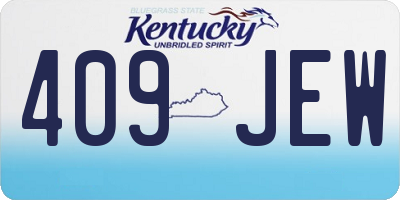 KY license plate 409JEW