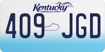 KY license plate 409JGD