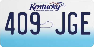KY license plate 409JGE