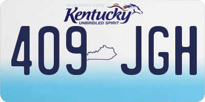 KY license plate 409JGH