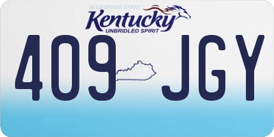 KY license plate 409JGY