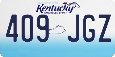 KY license plate 409JGZ