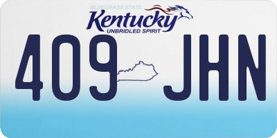 KY license plate 409JHN
