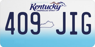 KY license plate 409JIG