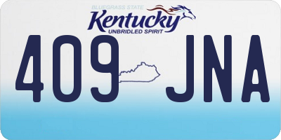 KY license plate 409JNA