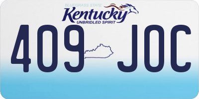KY license plate 409JOC