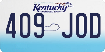 KY license plate 409JOD