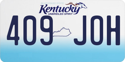 KY license plate 409JOH