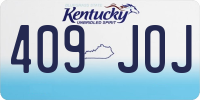 KY license plate 409JOJ