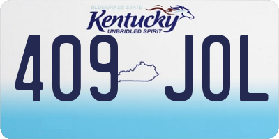 KY license plate 409JOL