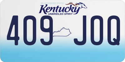 KY license plate 409JOQ