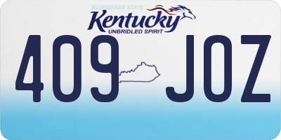 KY license plate 409JOZ