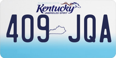 KY license plate 409JQA