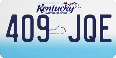 KY license plate 409JQE