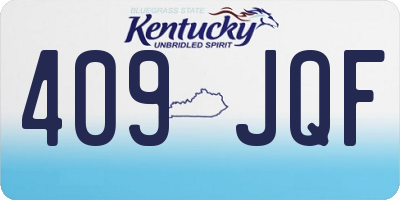 KY license plate 409JQF