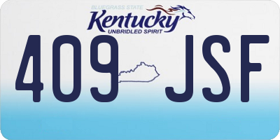 KY license plate 409JSF