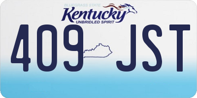 KY license plate 409JST
