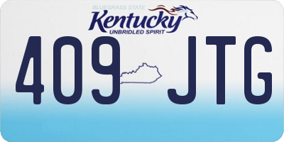 KY license plate 409JTG