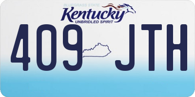 KY license plate 409JTH