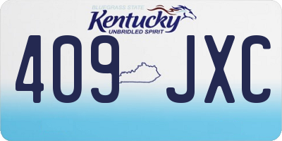 KY license plate 409JXC