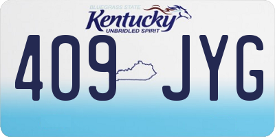 KY license plate 409JYG