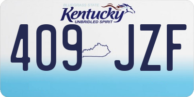 KY license plate 409JZF