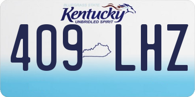 KY license plate 409LHZ