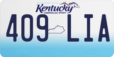 KY license plate 409LIA