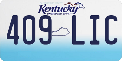 KY license plate 409LIC