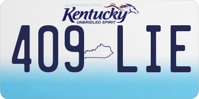 KY license plate 409LIE