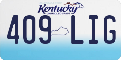 KY license plate 409LIG