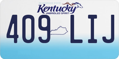 KY license plate 409LIJ