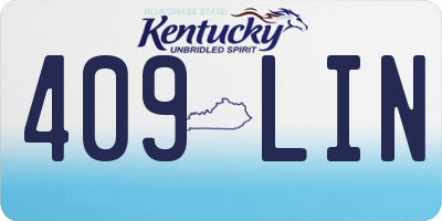 KY license plate 409LIN