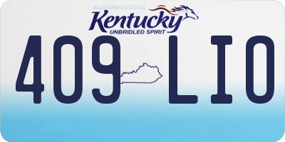 KY license plate 409LIO