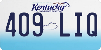 KY license plate 409LIQ
